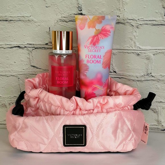 'VICTORIA'S SECRET' 'FLORAL BLOOM' BODY MIST, LOTION, VS LOGO CINCH BAG … - Picture 8 of 16